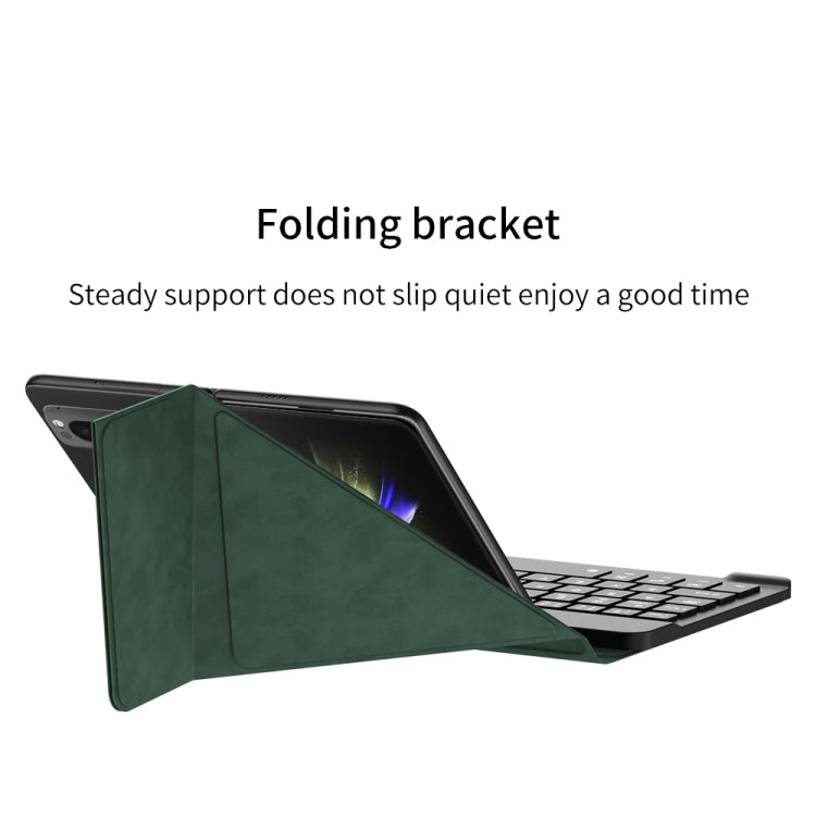 For Samsung Galaxy Z Fold5 GKK Magnetic Folding Bluetooth Keyboard Leather Case with Pen