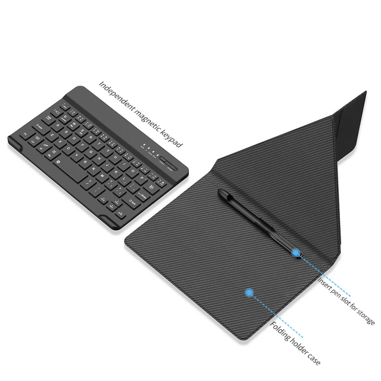 For Samsung Galaxy Z Fold5 GKK Magnetic Folding Bluetooth Keyboard Leather Case with Pen