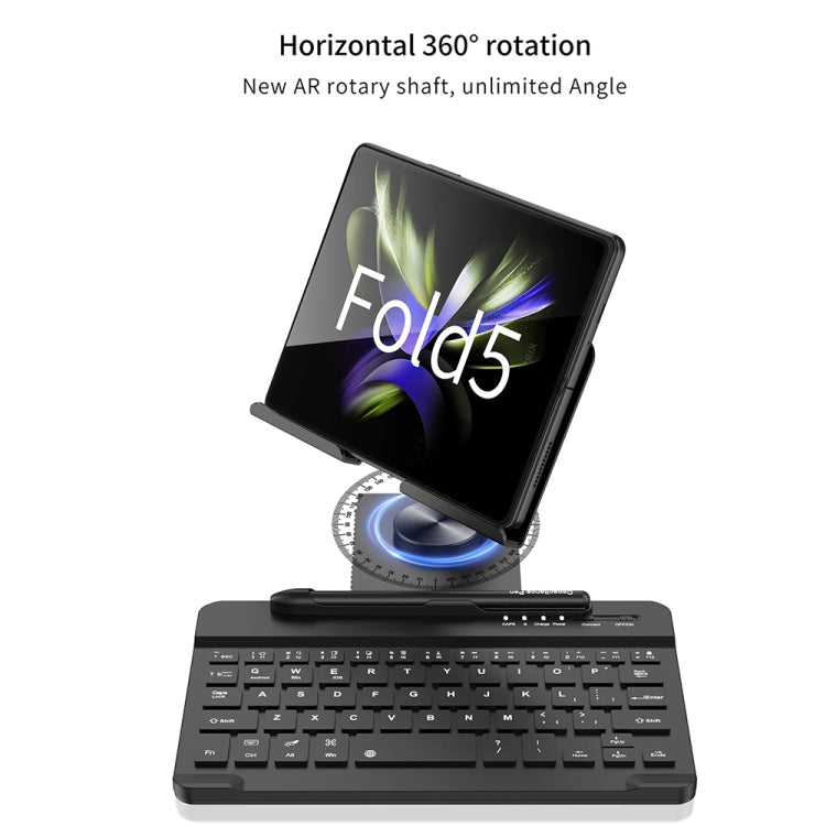 For Samsung Galaxy Z Fold5 GKK Folding Bluetooth Keyboard Holder with Pen + Holder + Keyboard + Mouse
