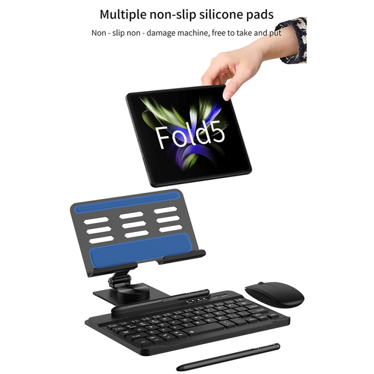 For Samsung Galaxy Z Fold5 GKK Folding Bluetooth Keyboard Holder with Pen + Holder + Keyboard + Mouse