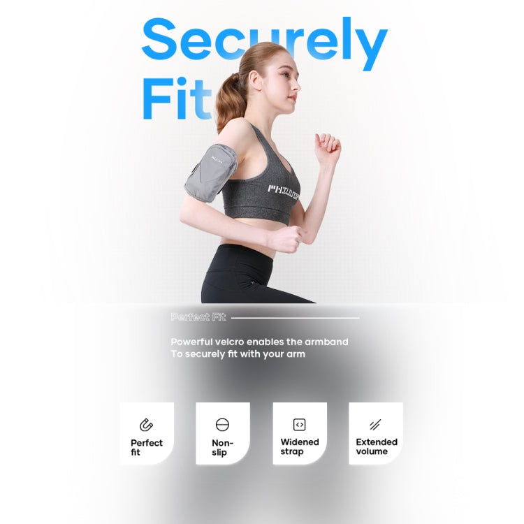 ROCK Universal Sport Armband Case for Smartphones Below 6.5 inch(Grey)