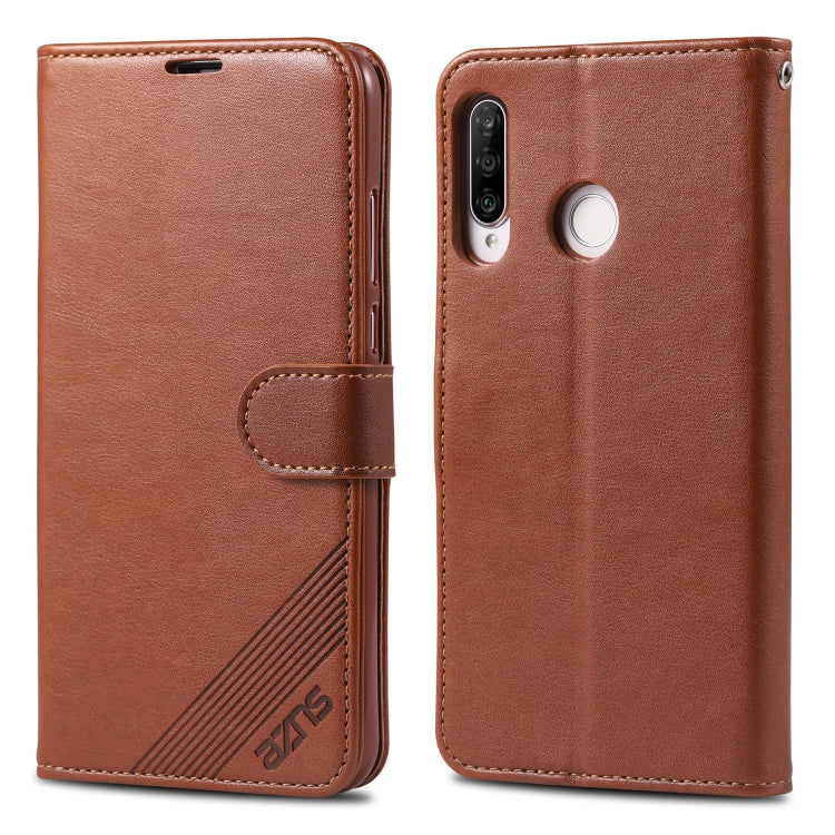 For Huawei P30 Lite / Nova 4E AZNS Sheepskin Texture Horizontal Flip Leather Case with Holder & Card Slots & Wallet