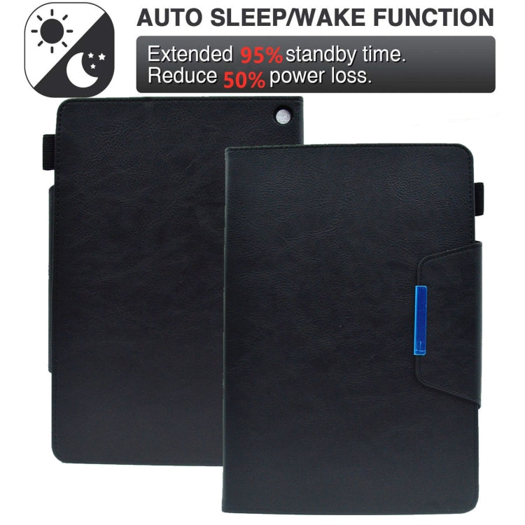 For Amazon Fire Max 11 2023 Suede Cross Texture Magnetic Clasp Leather Tablet Case