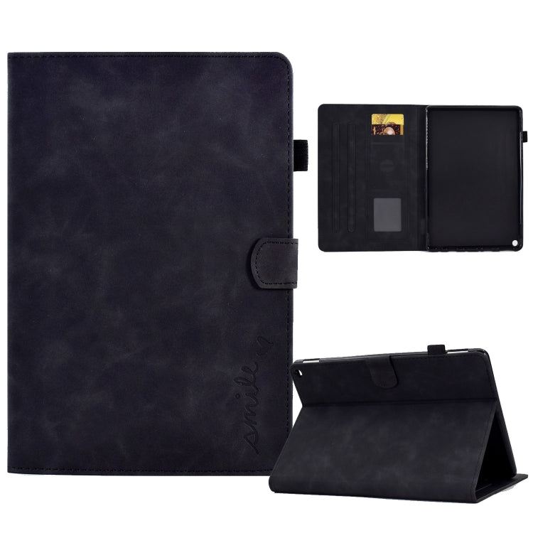 For Amazon Fire Max 11 2023 Embossed Smile Flip Smart Leather Tablet Case