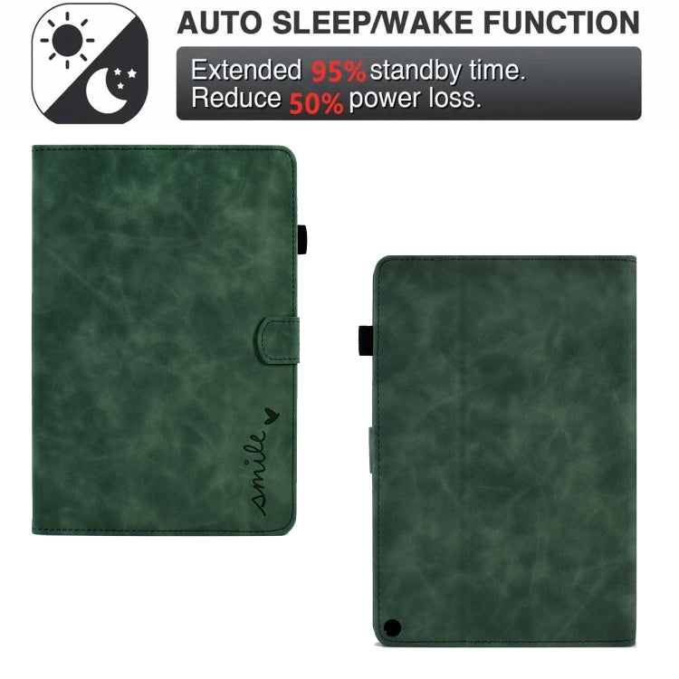 For Amazon Fire Max 11 2023 Embossed Smile Flip Smart Leather Tablet Case