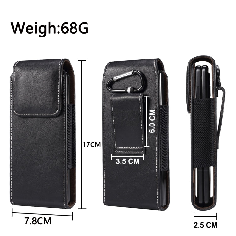 7.8 x 17 x 2.5cm Fold Phone Waist Pack Leather Case
