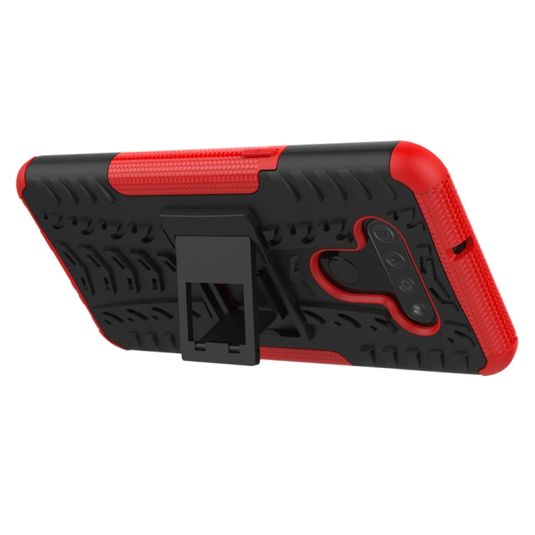 For LG K51 Tire Texture Shockproof TPU+PC Protective Case with Holder