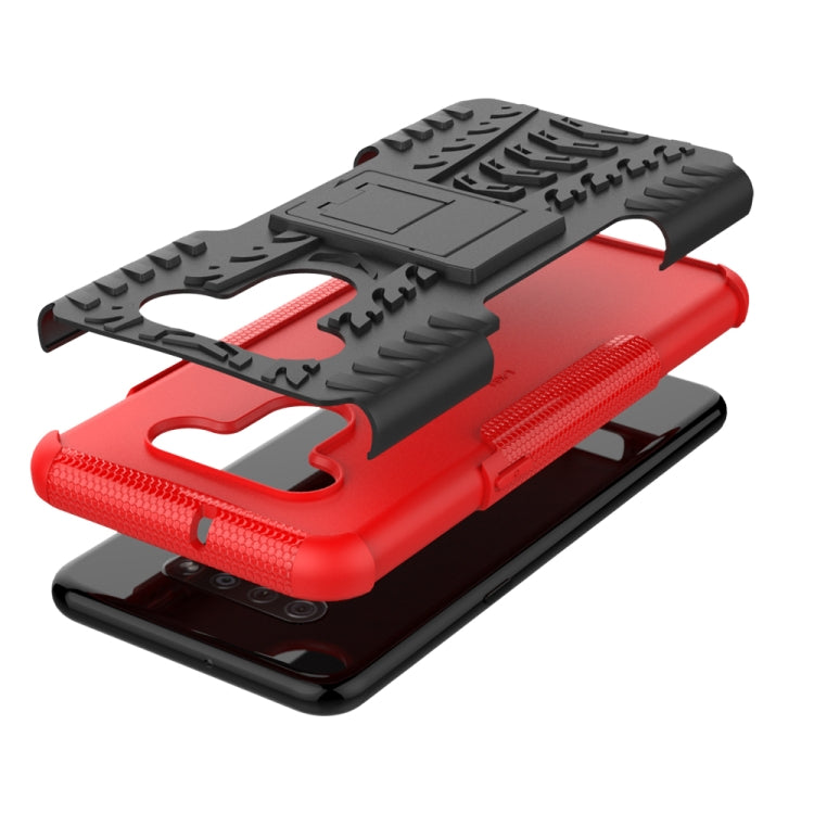 For LG K51 Tire Texture Shockproof TPU+PC Protective Case with Holder