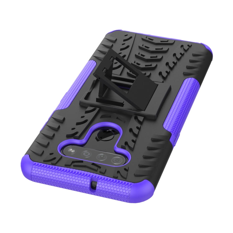 For LG K51 Tire Texture Shockproof TPU+PC Protective Case with Holder
