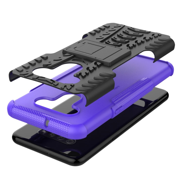 For LG K51 Tire Texture Shockproof TPU+PC Protective Case with Holder