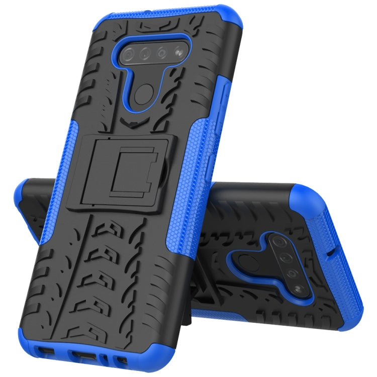 For LG K51 Tire Texture Shockproof TPU+PC Protective Case with Holder