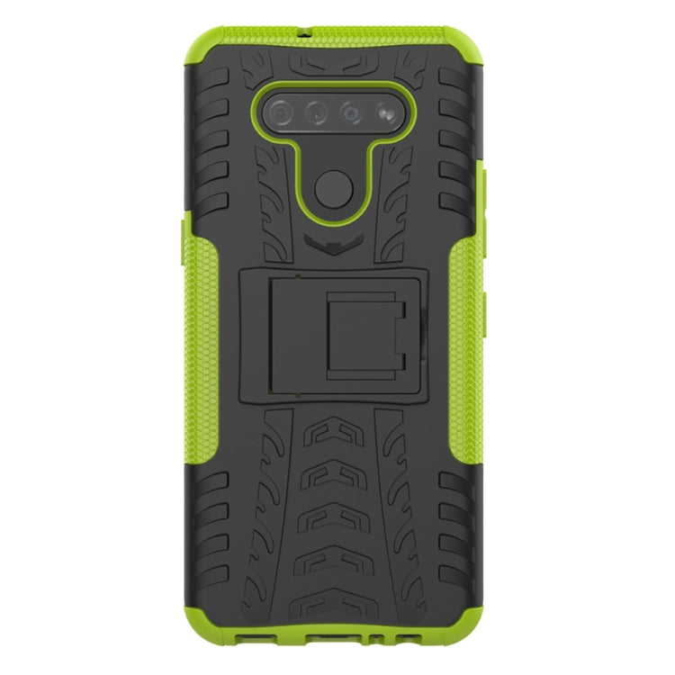 For LG K51 Tire Texture Shockproof TPU+PC Protective Case with Holder