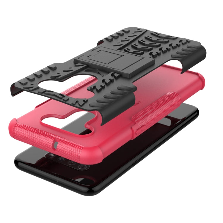 For LG K51 Tire Texture Shockproof TPU+PC Protective Case with Holder