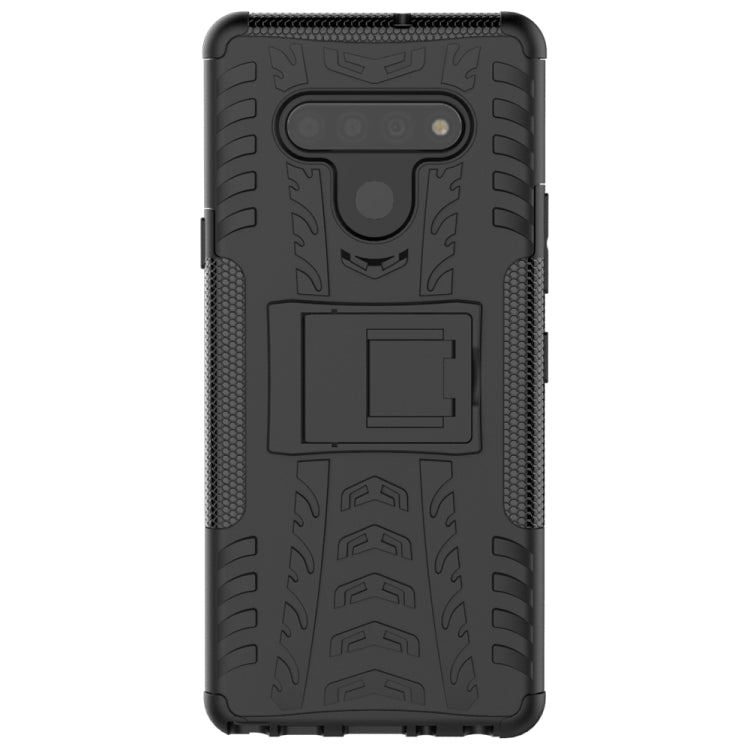 For LG Stylo 6 Tire Texture Shockproof TPU+PC Protective Case with Holder