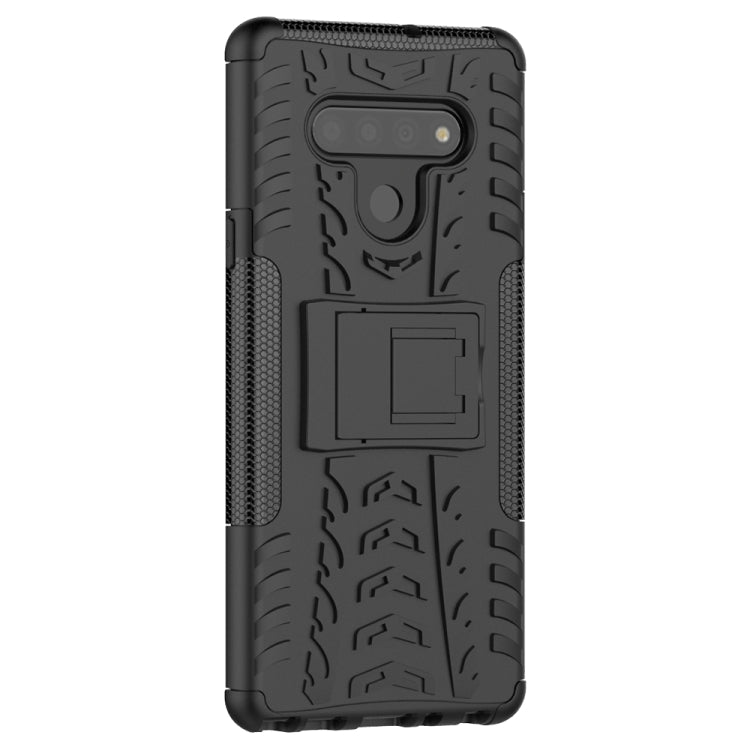 For LG Stylo 6 Tire Texture Shockproof TPU+PC Protective Case with Holder