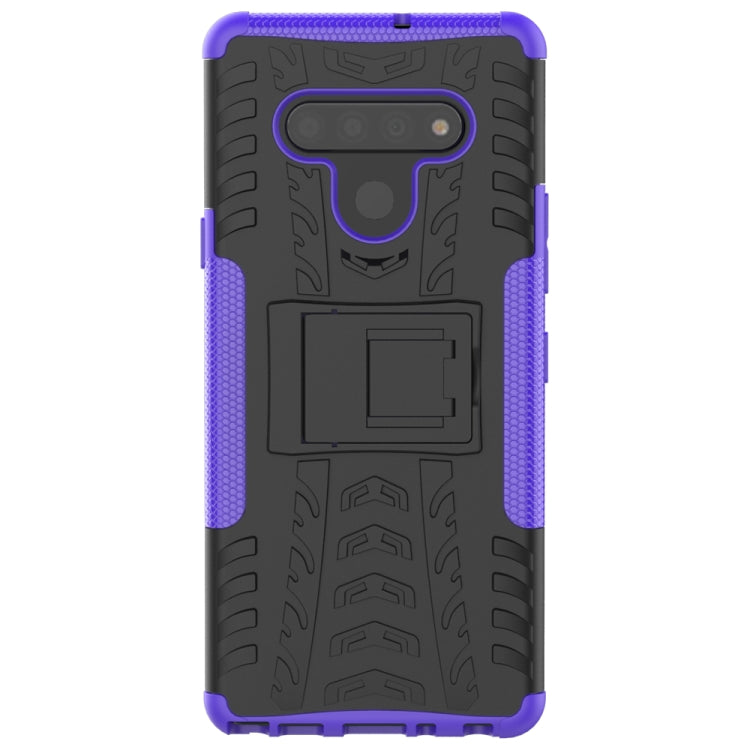 For LG Stylo 6 Tire Texture Shockproof TPU+PC Protective Case with Holder