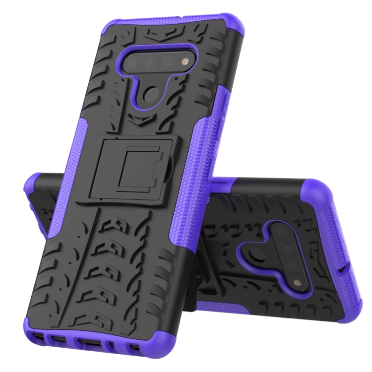 For LG Stylo 6 Tire Texture Shockproof TPU+PC Protective Case with Holder