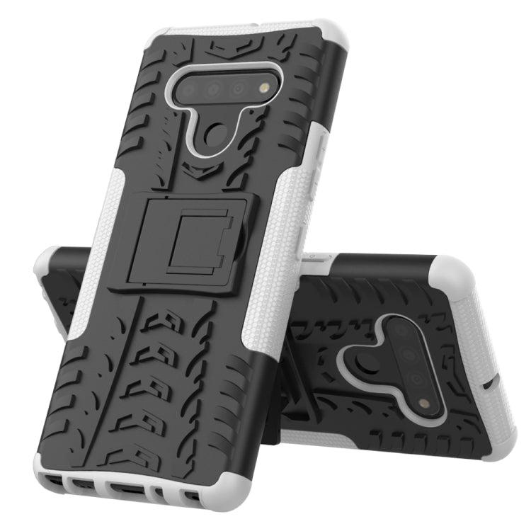 For LG Stylo 6 Tire Texture Shockproof TPU+PC Protective Case with Holder