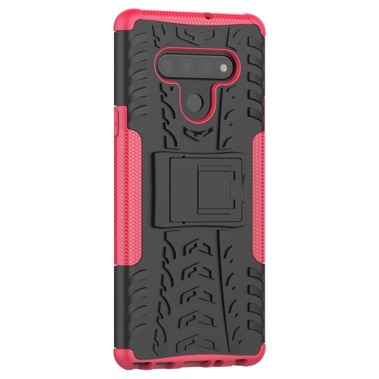 For LG Stylo 6 Tire Texture Shockproof TPU+PC Protective Case with Holder