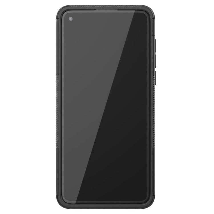 For Motorola Moto G8 Tire Texture Shockproof TPU+PC Protective Case with Holder