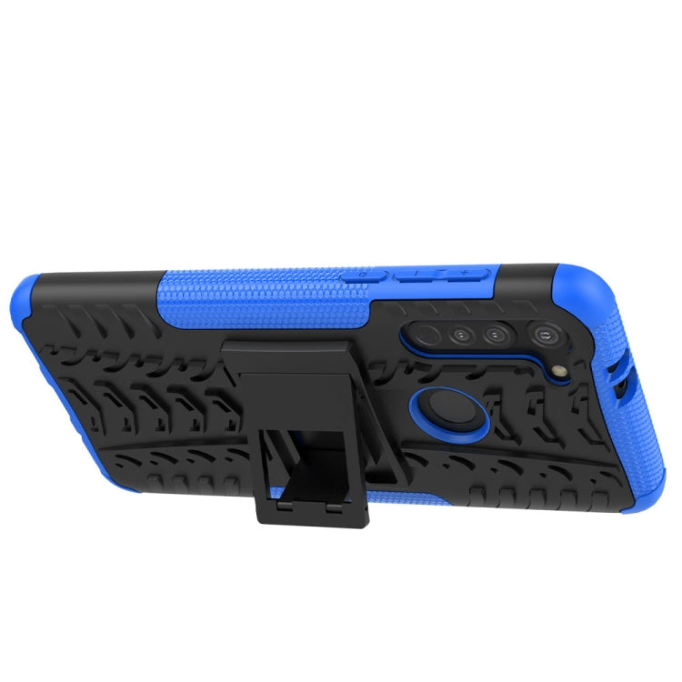 For Motorola Moto G8 Tire Texture Shockproof TPU+PC Protective Case with Holder