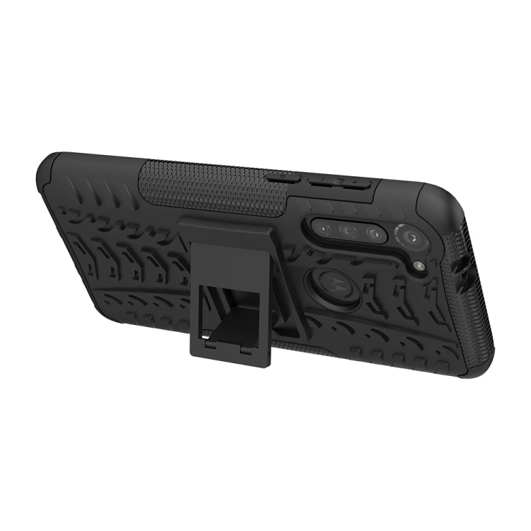 For Motorola Moto G8 Power Tire Texture Shockproof TPU+PC Protective Case with Holder