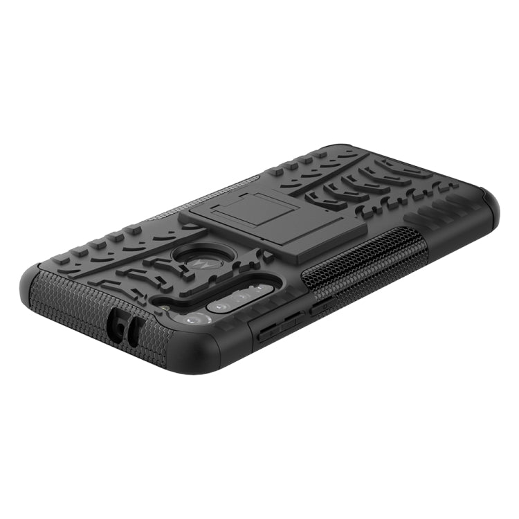 For Motorola Moto G8 Power Tire Texture Shockproof TPU+PC Protective Case with Holder
