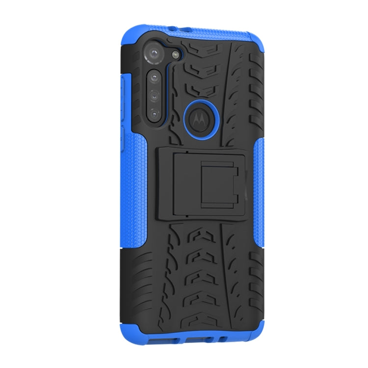 For Motorola Moto G8 Power Tire Texture Shockproof TPU+PC Protective Case with Holder