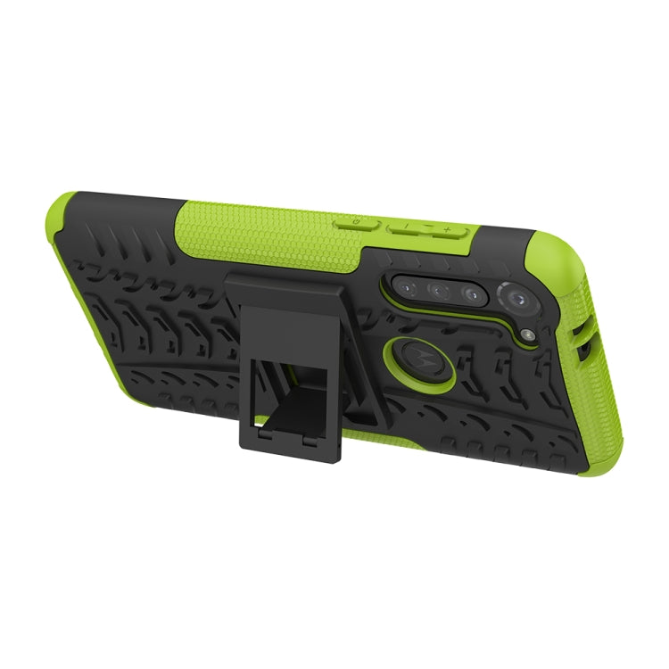 For Motorola Moto G8 Power Tire Texture Shockproof TPU+PC Protective Case with Holder