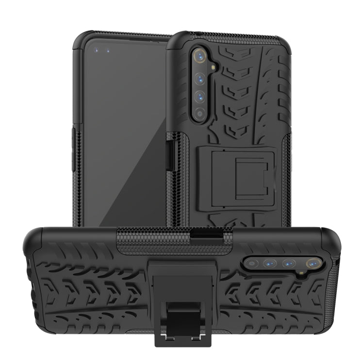 For OPPO Realme 6 Pro Tire Texture Shockproof TPU+PC Protective Case with Holder