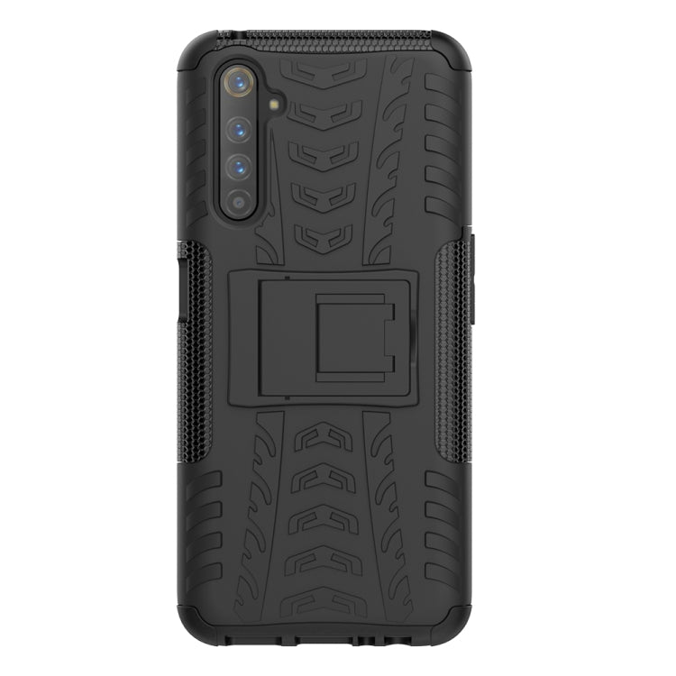For OPPO Realme 6 Pro Tire Texture Shockproof TPU+PC Protective Case with Holder