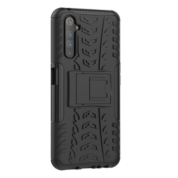 For OPPO Realme 6 Pro Tire Texture Shockproof TPU+PC Protective Case with Holder
