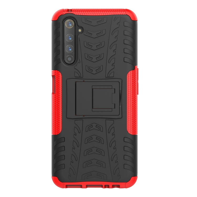 For OPPO Realme 6 Pro Tire Texture Shockproof TPU+PC Protective Case with Holder