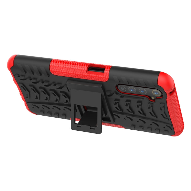 For OPPO Realme 6 Pro Tire Texture Shockproof TPU+PC Protective Case with Holder