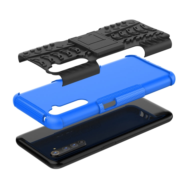 For OPPO Realme 6 Pro Tire Texture Shockproof TPU+PC Protective Case with Holder