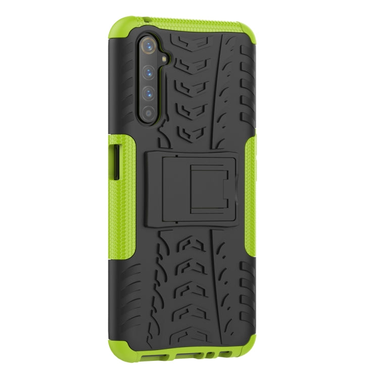 For OPPO Realme 6 Pro Tire Texture Shockproof TPU+PC Protective Case with Holder