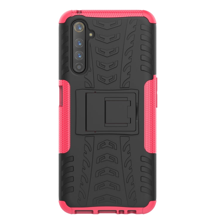 For OPPO Realme 6 Pro Tire Texture Shockproof TPU+PC Protective Case with Holder