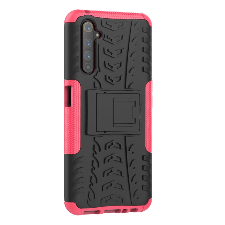 For OPPO Realme 6 Pro Tire Texture Shockproof TPU+PC Protective Case with Holder