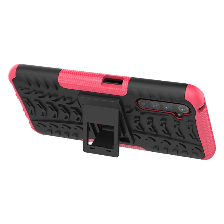 For OPPO Realme 6 Pro Tire Texture Shockproof TPU+PC Protective Case with Holder