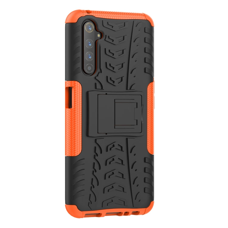 For OPPO Realme 6 Pro Tire Texture Shockproof TPU+PC Protective Case with Holder