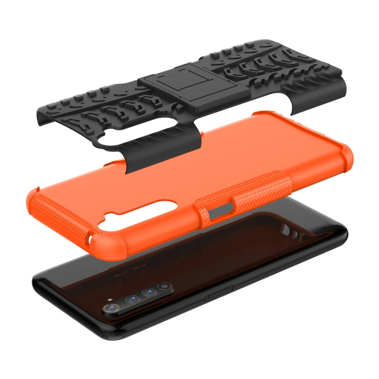 For OPPO Realme 6 Pro Tire Texture Shockproof TPU+PC Protective Case with Holder