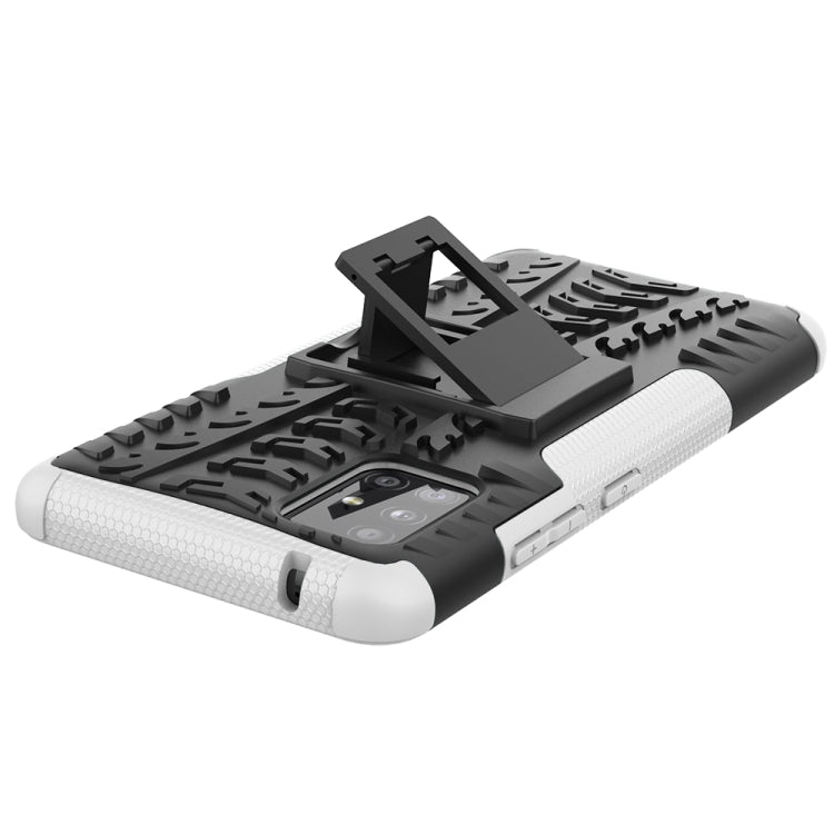 For Samsung Galaxy A51 5G Tire Texture Shockproof TPU+PC Protective Case with Holder