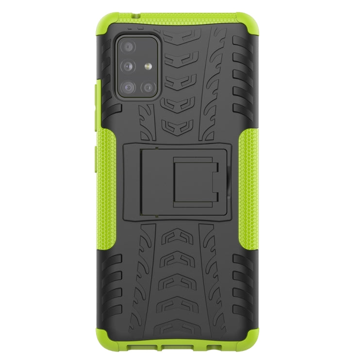 For Samsung Galaxy A51 5G Tire Texture Shockproof TPU+PC Protective Case with Holder