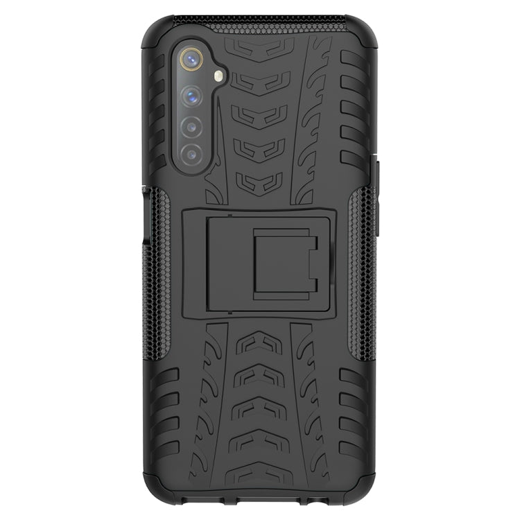 For OPPO Realme 6 Tire Texture Shockproof TPU+PC Protective Case,with Holder