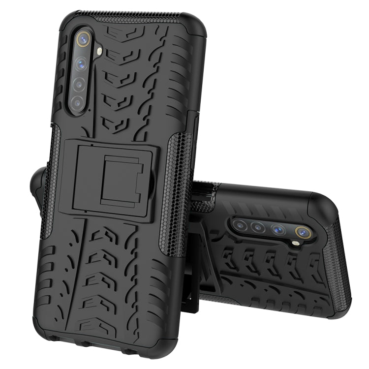For OPPO Realme 6 Tire Texture Shockproof TPU+PC Protective Case,with Holder