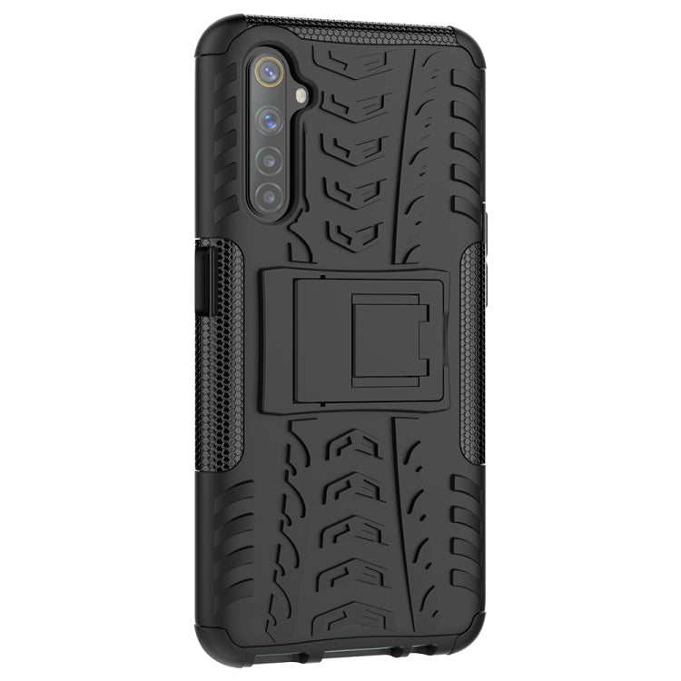 For OPPO Realme 6 Tire Texture Shockproof TPU+PC Protective Case,with Holder