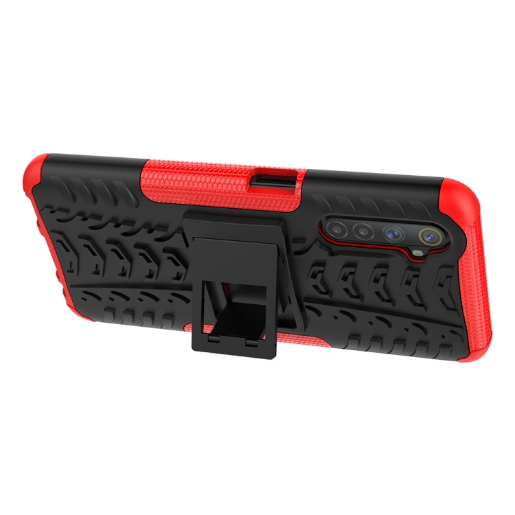 For OPPO Realme 6 Tire Texture Shockproof TPU+PC Protective Case,with Holder
