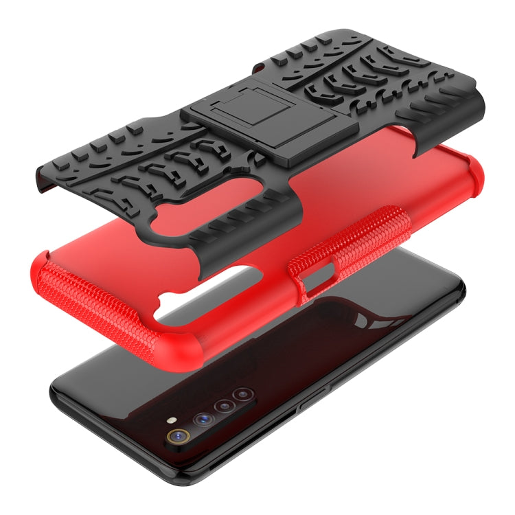 For OPPO Realme 6 Tire Texture Shockproof TPU+PC Protective Case,with Holder