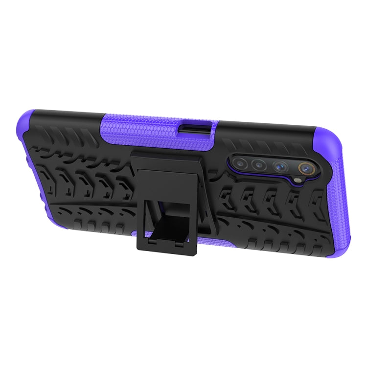 For OPPO Realme 6 Tire Texture Shockproof TPU+PC Protective Case,with Holder