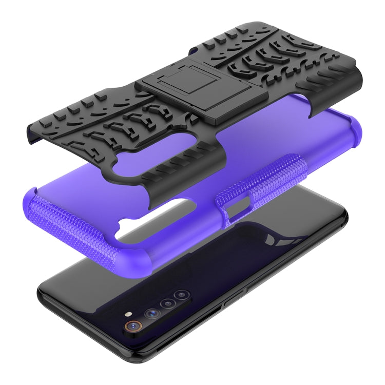 For OPPO Realme 6 Tire Texture Shockproof TPU+PC Protective Case,with Holder